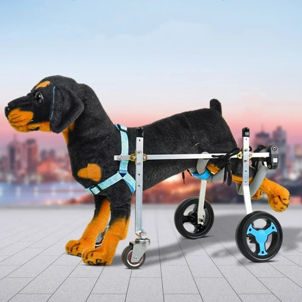 

Full Support Dog Wheelchair 4 Wheels Small/Medium Pet Trolley For Dogs Light Weight Metal Disabled Rehabilitation Assist Cart