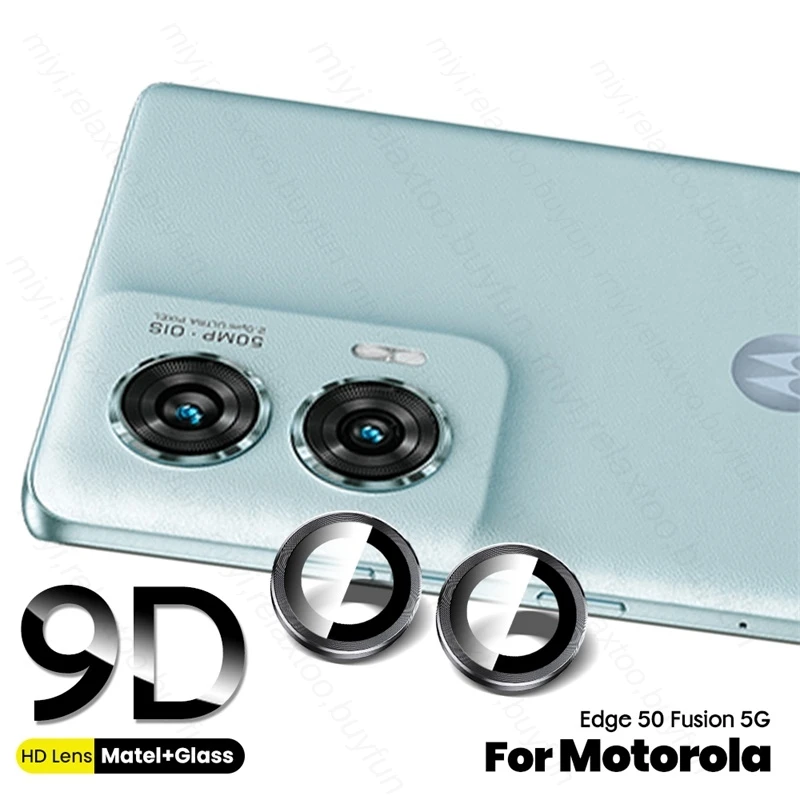 for Motorola Edge 50 Fusion 5G Case 9D Tempered Glass Camera Protector on Moto Edge50 Fusion Matel Ring Lens Cover Edge50Fusion