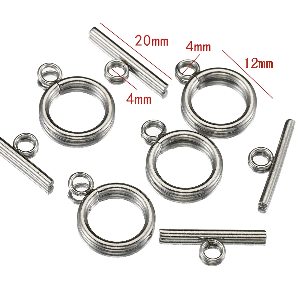 4set/lot Stainless Steel OT Clasps Connectors Toggle Clasp Hook Accessories for DIY Bracelet Necklace Jewelry Making Findings