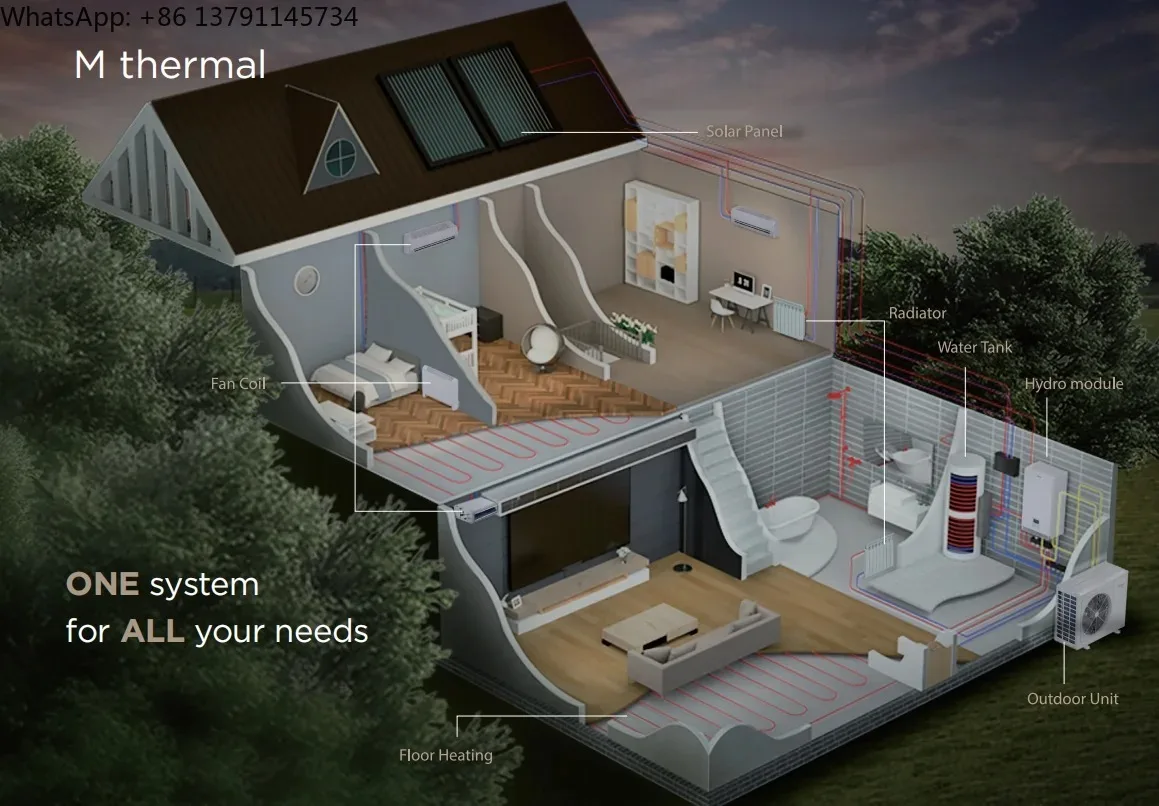 Hydronic Underfloor Heating System Thermal Split Type Heat Pump R32 Inverter Air to Water 8kW-16kW for Home Comfort