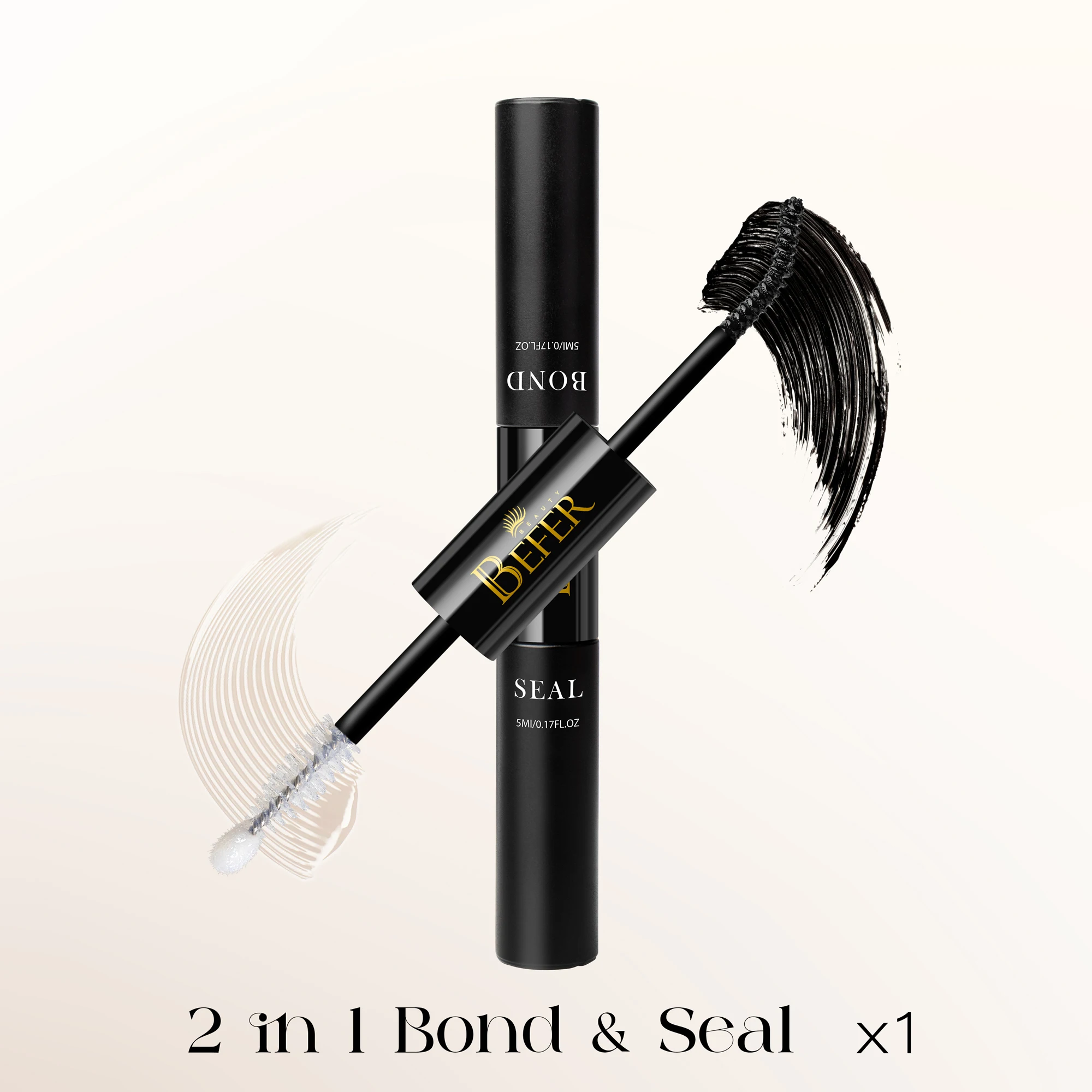 BEFER Kleber für Wimpern, 2-in-1-Wimpernbindung und Dichtung, Wimpernkleber + Wimpernentferner, wasserfester Wimpernkleber, starke feste Wimpern