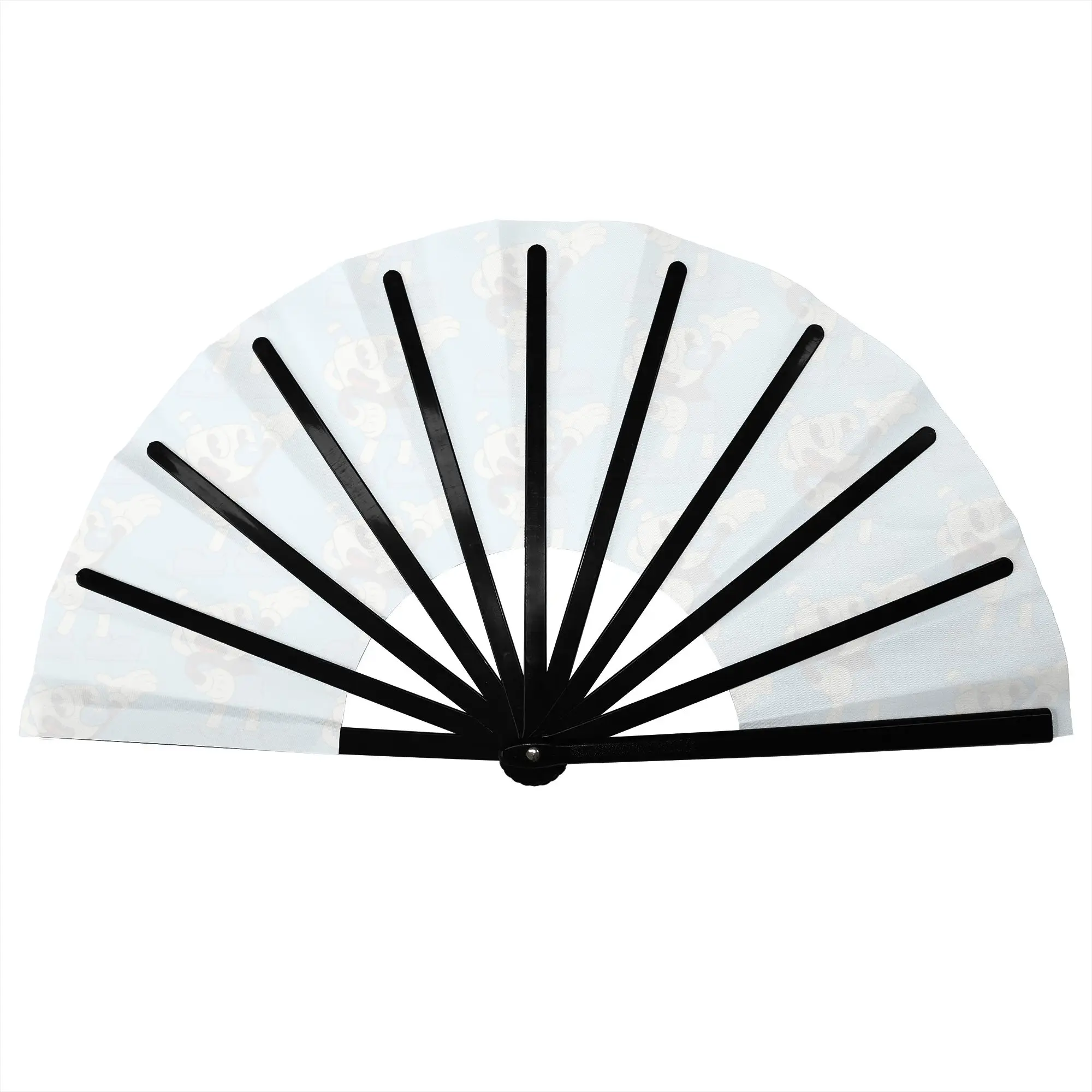 Vintage Retro Music C-Cupheades Traditional Folding Fan Oriental Art Cartoon  High-Quality Polyester Fans Gift Elegant Hand Fan