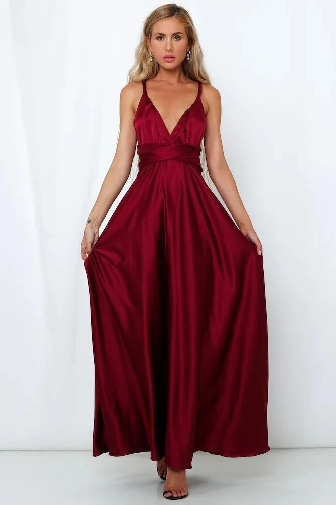 Women\'s V-neck Sleeveless Slim Waist Large Swing Dress Wedding Evening Party Long Dresses For Women 2023