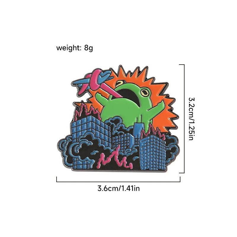 Creative Personality Animal Frog Enamel Pins Flame Frog Tongue Alloy Brooch Badge Clothing Accessories Fashion Women Jewelry