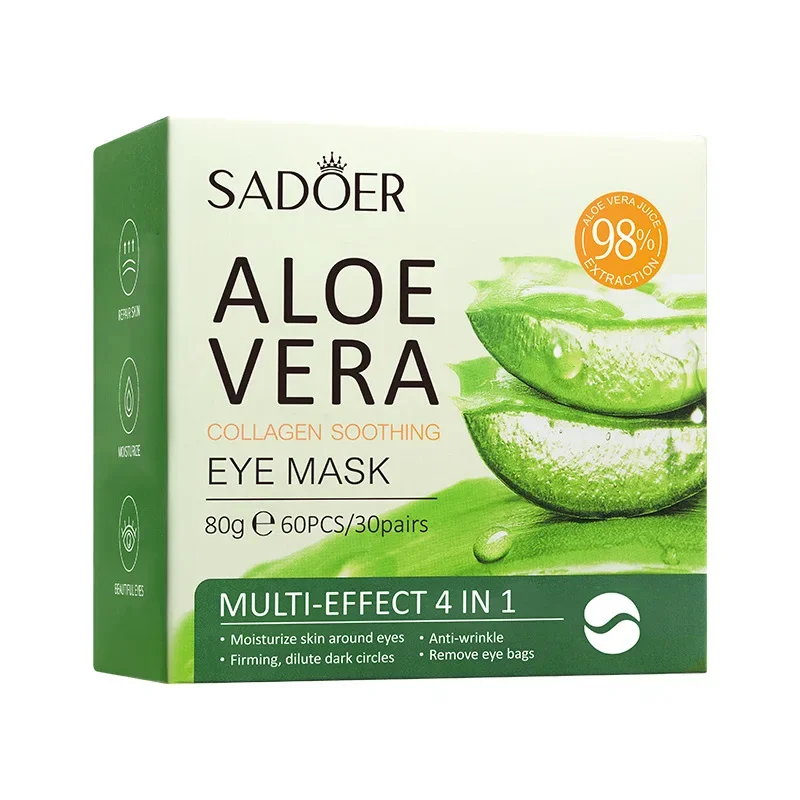 Mejor precio Máscara de ojos calmante de colágeno de Aloe Vera SADOER para ojeras y arrugas