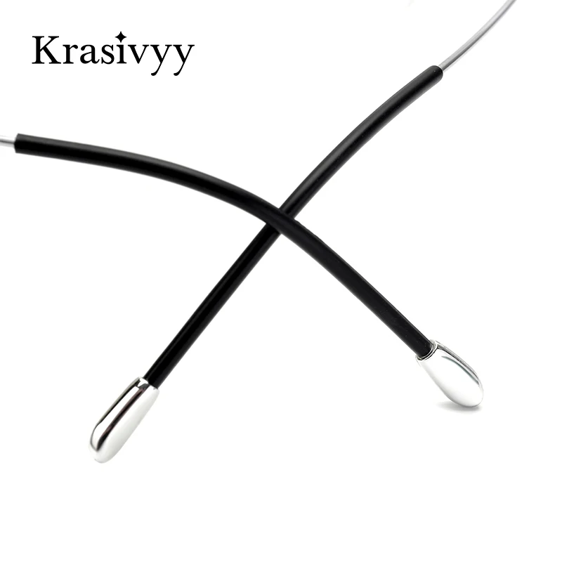 Krasivyy Pure Titanium Rimless Glasses Frame Men Prescription Eyeglasses Germany Women Myopia Optical Frame Screwless Eyewear