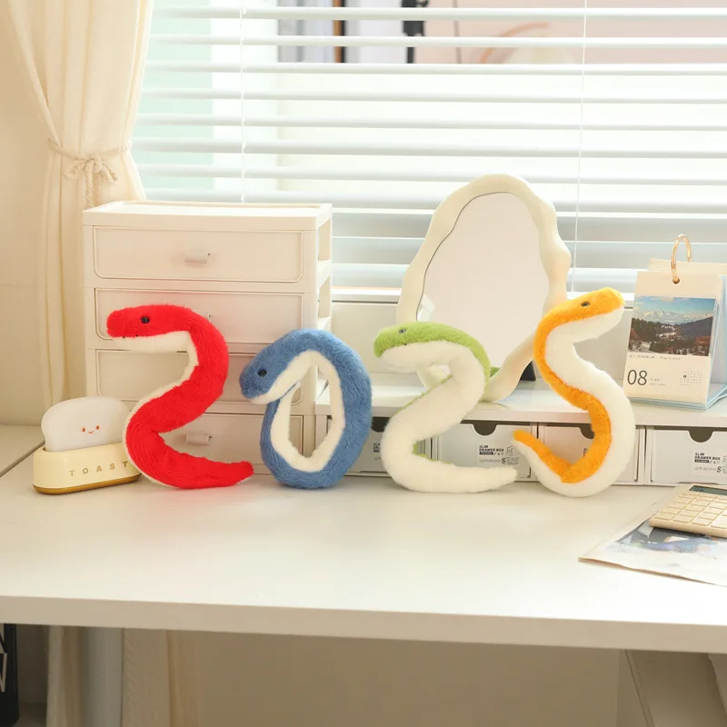 2025, Neujahr, lustige Cartoon-biegsame Schlangenpuppe, niedliche Sternzeichen-Schlange, Plüschtier, Zuhause, Maskottchen, Ornament, Kinder, verrücktes Spielzeug, Weihnachtsgeschenk