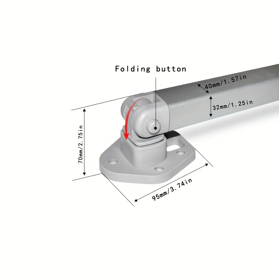 Telescopic Table Leg with Hanging Rod and Buckles,, Foldable  in the Middle and Top, Save Space Easy Installation Table Leg Set
