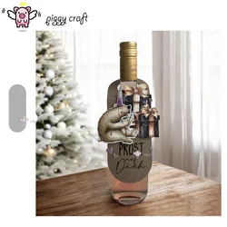 Piggy Craft metal cutting dies cut die mold Wine glass tag decoration Scrapbook paper craft knife mold blade punch stencils dies