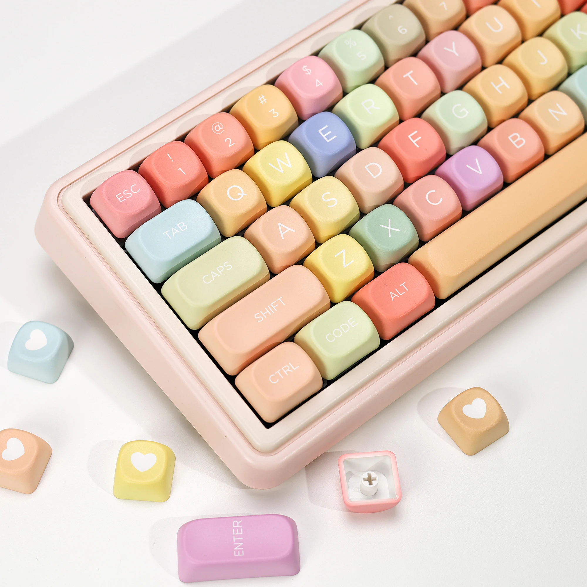 

KBDiy 133 Keys Rainbow Candy Keycap PBT KOA Profile Sublimation ISO Keycaps Custom For 60 Mechanical Keyboard Gamer aula f75 Pro