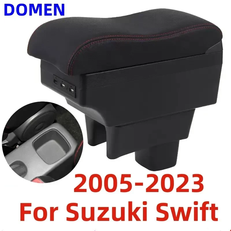 

For Suzuki Swift armrest box car armrest box Storage box Internal modification USB charging Ashtray Car Accessories 2005-2021