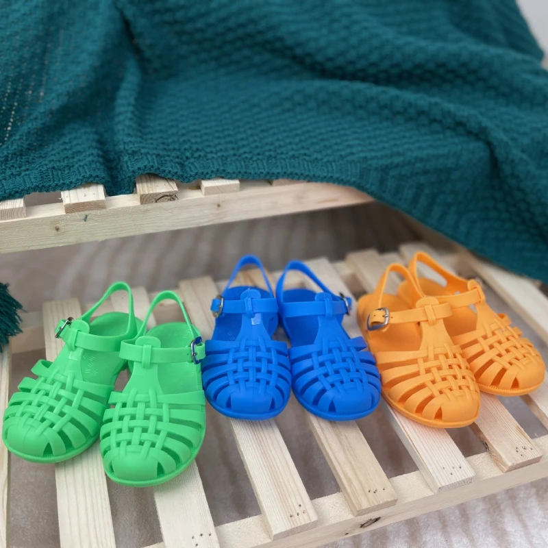 Summer Children Sandals Baby Girls Toddler Soft Non-slip Princess Shoes Kids Candy Jelly Beach Shoes Boys Casual Roman Slippers