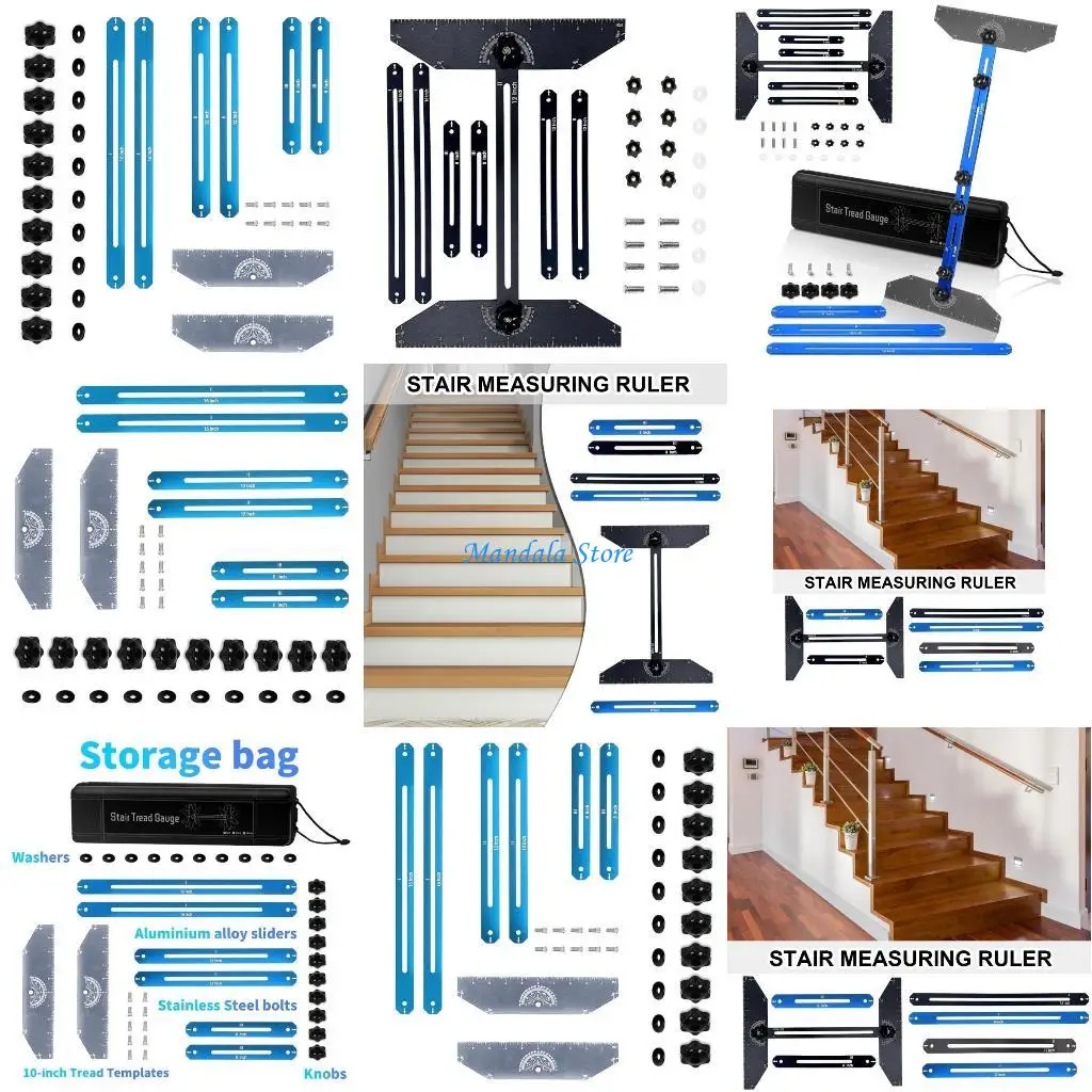 

U2JC Stair Treads Gauge Cutting Guide Gauge Measuring Device Tool for Remodeling Work