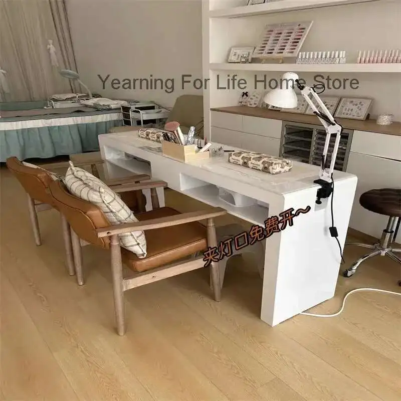 

White Chair Nail Desk Workstation Design Organiser European Nail Desk Luxury Nordic Tavolo Manicure Professionale Furniture