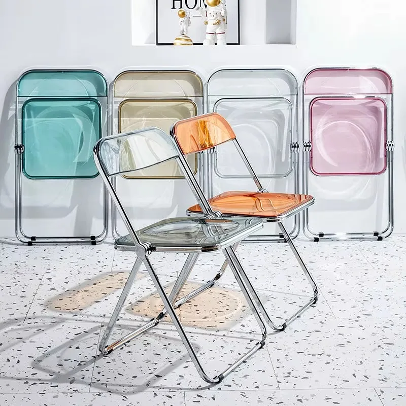 

Hotel chair foldable acrylic transparent metal modern furniture banquet event folding wedding