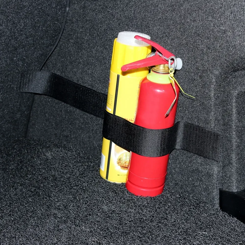 4pcs Car Trunk Organizer Elastic Fixing Belt Nylon Storage Tapes Fire Extinguisher Fixing Belt Strip Car Organizer Belt Tool