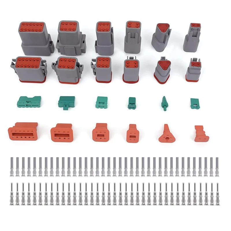 DT Series Connector Kit, 2 3 4 6 8 12 Pin Connector with Size 16 Stamped Contacts,Automotive Electrical Connector