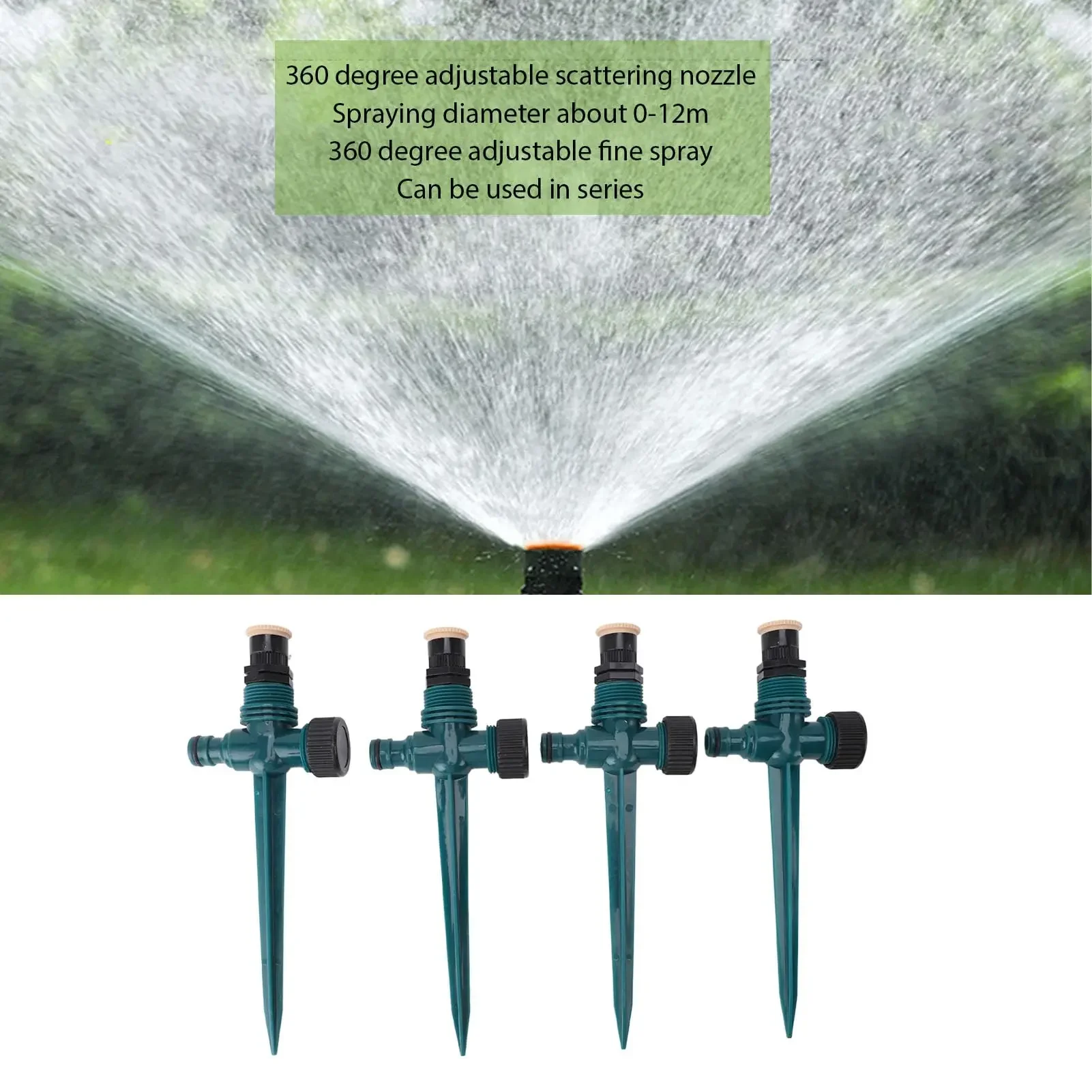 

Garden Sprinkler 360° Rotation Irrigation Watering System Agriculture Ground Automatic Tube Adjustable Plug Buried Atomization