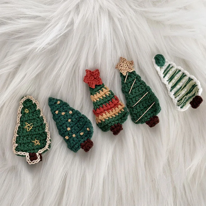 Christmas Hair Accessories Cute Christmas Tree Wool Barrettes New Headdress Clip Side Bang Clip Duckbilled Hair Accessories