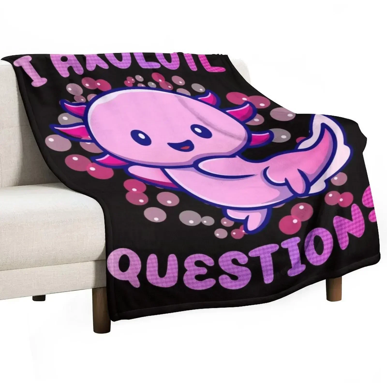 i axolotl questions Throw Blanket blankets ands decorative Cute Quilt Blankets