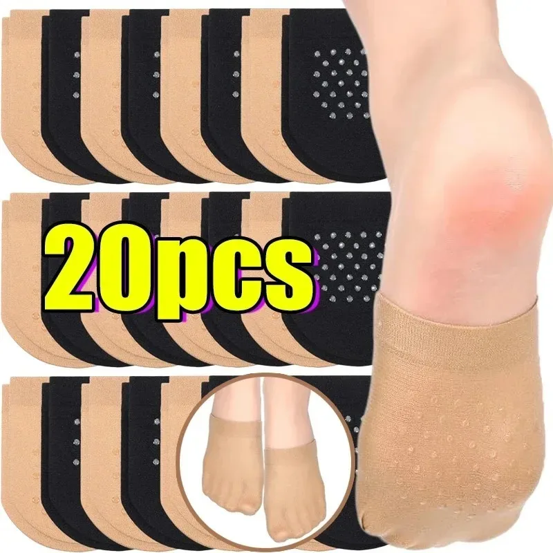 Summer Anti-Slip Forefoot Cushion Half Sock Insoles Shock Absorbing Forefoot Support Pads for Shallow Footwear 1Pairs