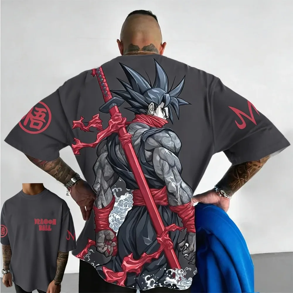Plus Size Dragon Ball Summer Anime Printed Men and Women T-shirt Casual Parent Child Top Fashion Street Wear Y2K Harajuku Style view 5