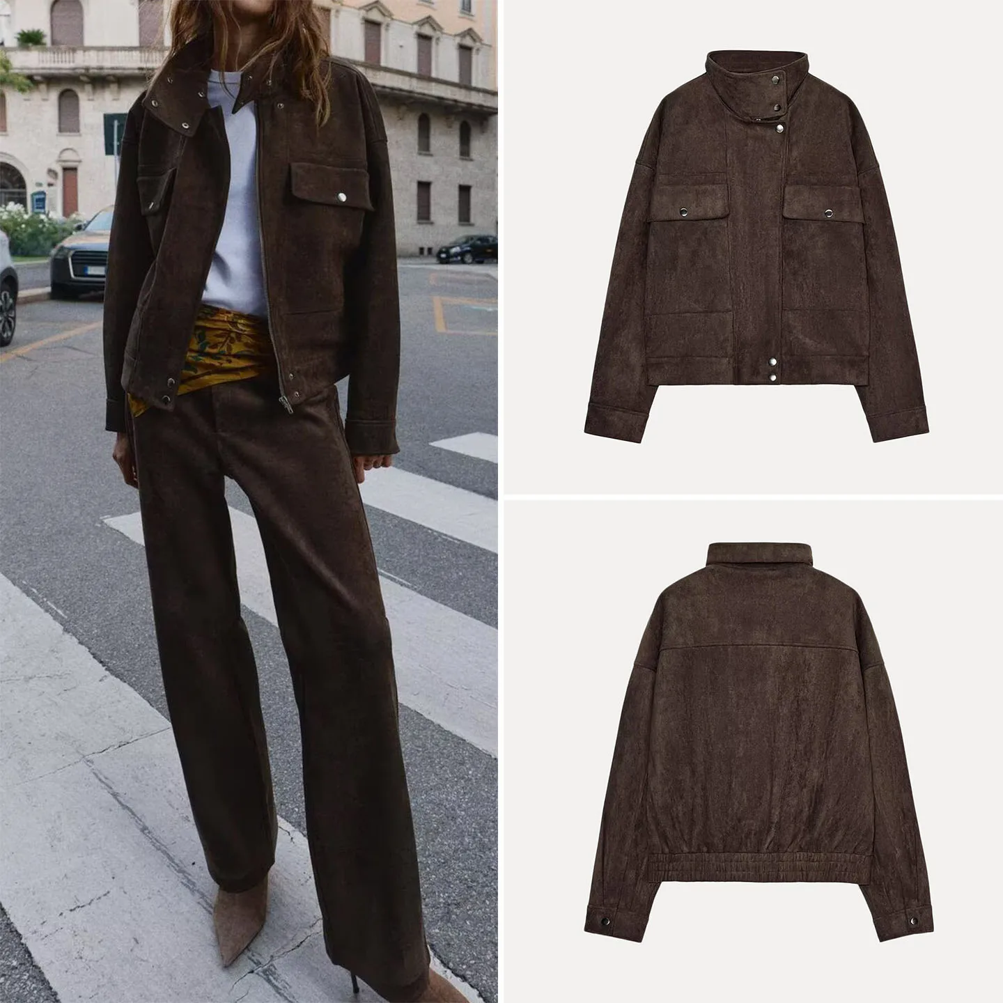 

Свободная женская верхняя одежда-пилот Jaet, модная осень 2022, брендовое длинное пальто све све с воротником-стойкой и застежкой-молнией