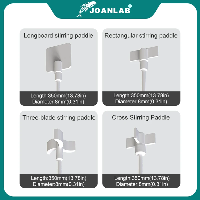 Imagem -02 - Joanlab Ptfe Agitando Rod Agitando Lâmina Suprimentos de Laboratório para Misturador Agitador 350 mm