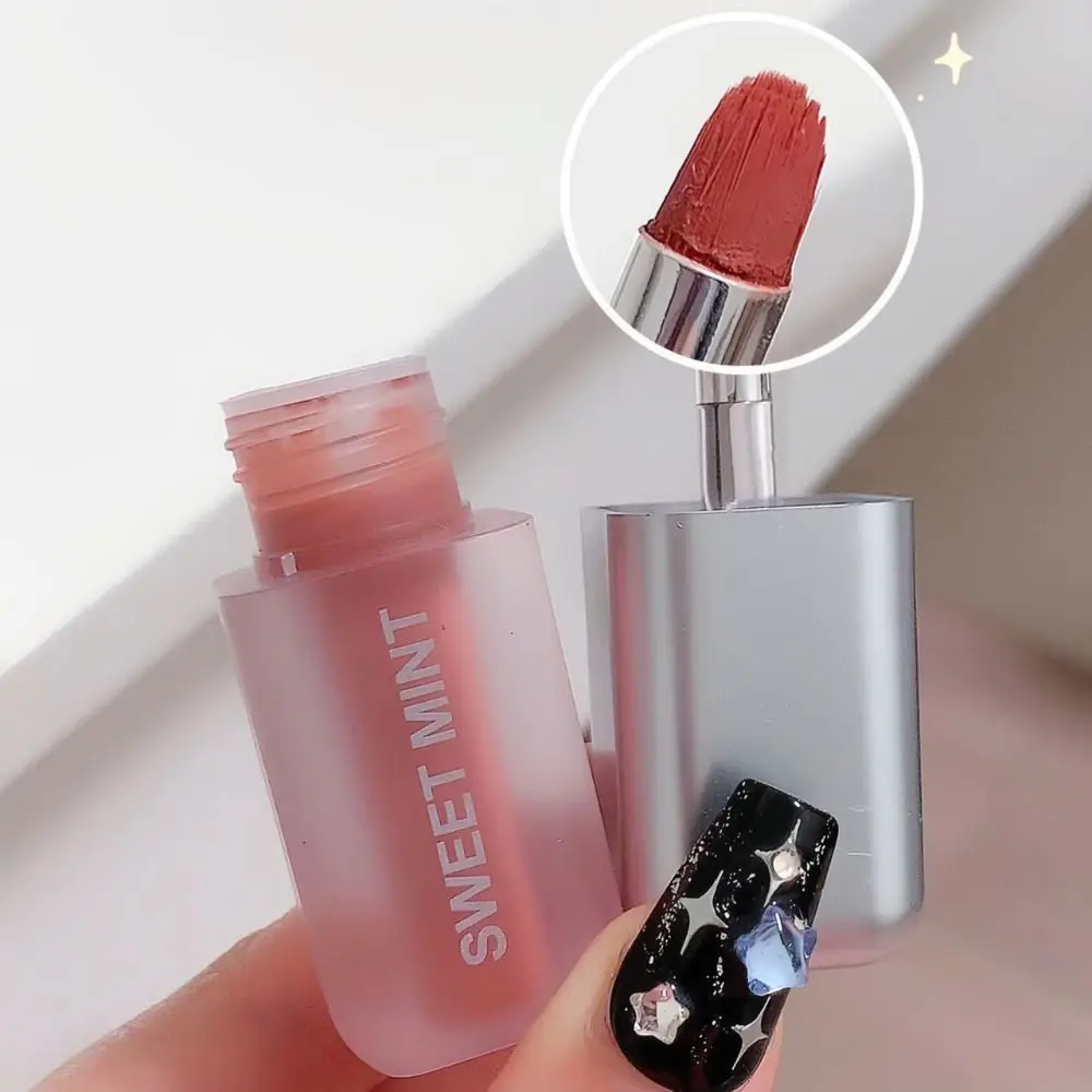 Portable Non-stick Cup Lip Gloss Long Lasting Cheek Mud Lip Plumper Matte Tinted Lip Lipstick Lip Makeup Cosmetics