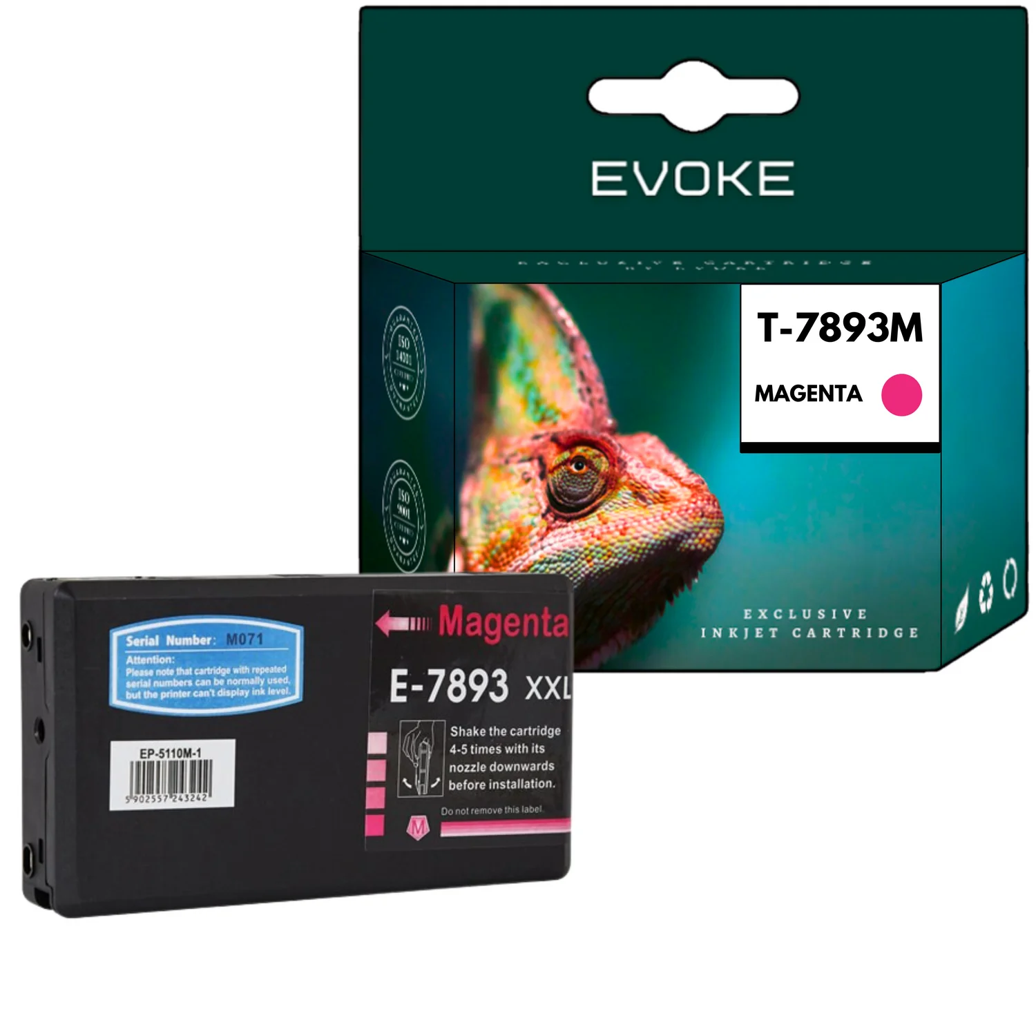 Evoke Compatibele Inkt voor Epson C13T789340 T7893 Magenta 36 ml 4210 Stron Workforce Pro Wf-5110Dw 5190Dw 5620Dwf 5690Dwf
