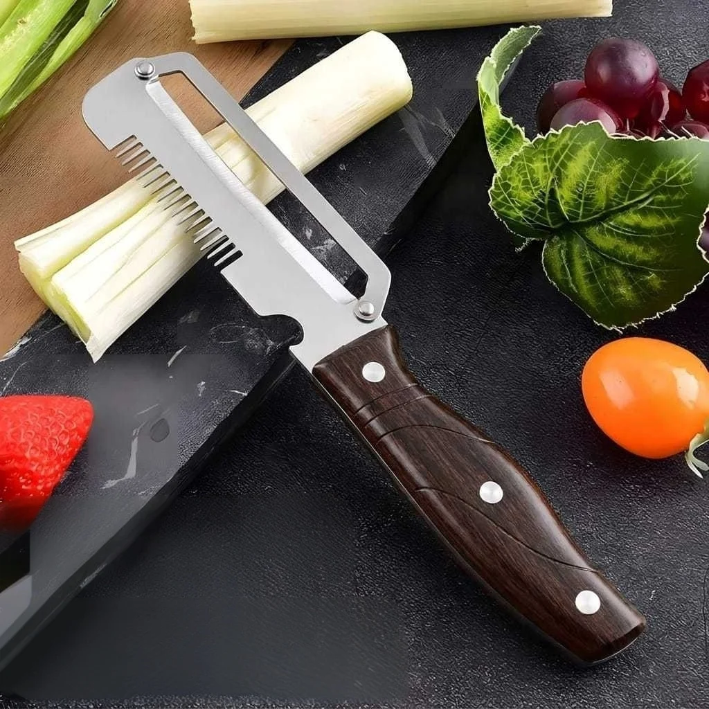 Wood Handle Stainless Steel Peeler for Commercial Kitchen Thickened Tools for Peeling Pumpkins Cucumbers And Sugar Cane