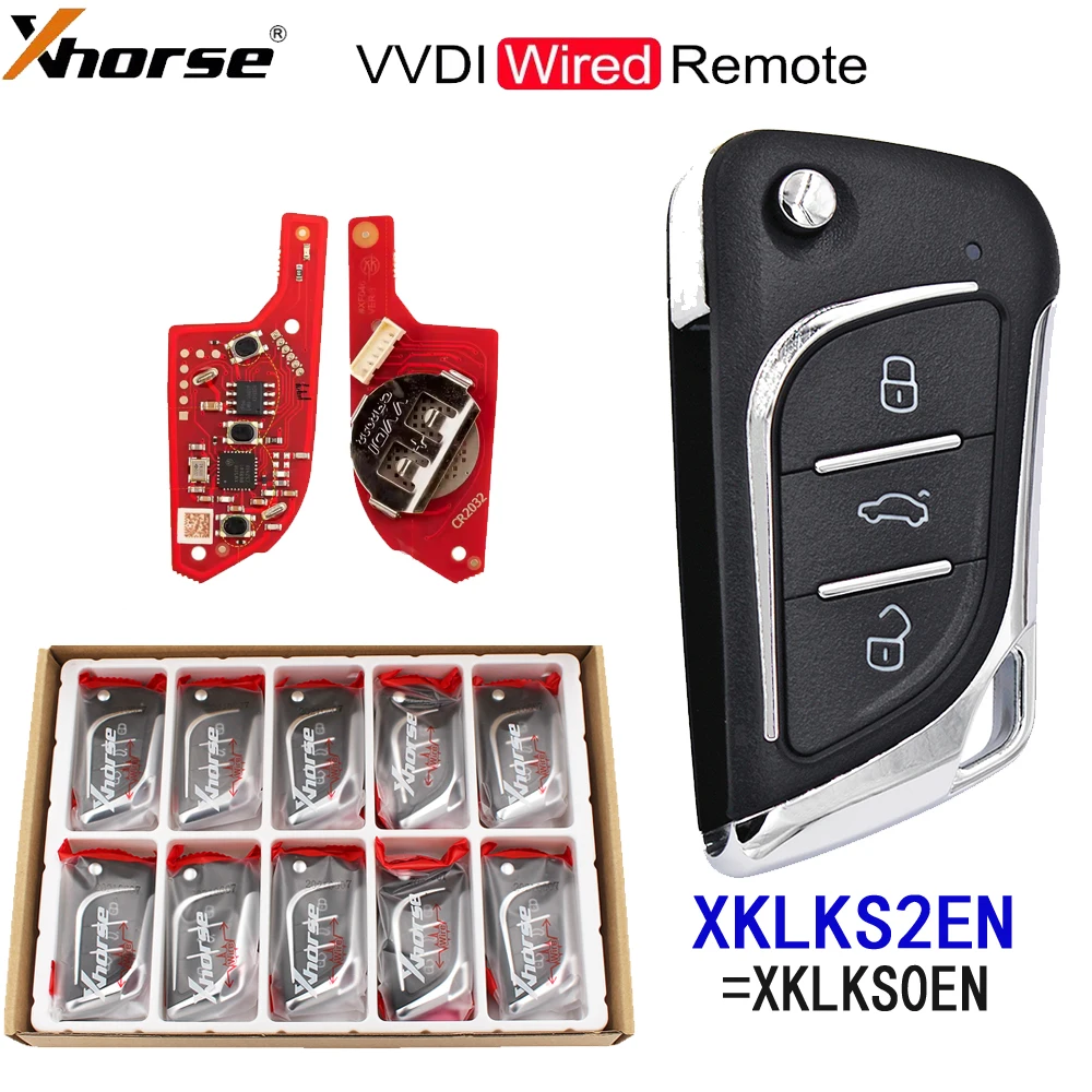Оригинальный проводной пульт-ключ Xhorse VVDI XK Series XKLKS0EN, совместимый с VVDI2 VVDIMini KeyTool Max, английская версия, 1/3/5 шт.