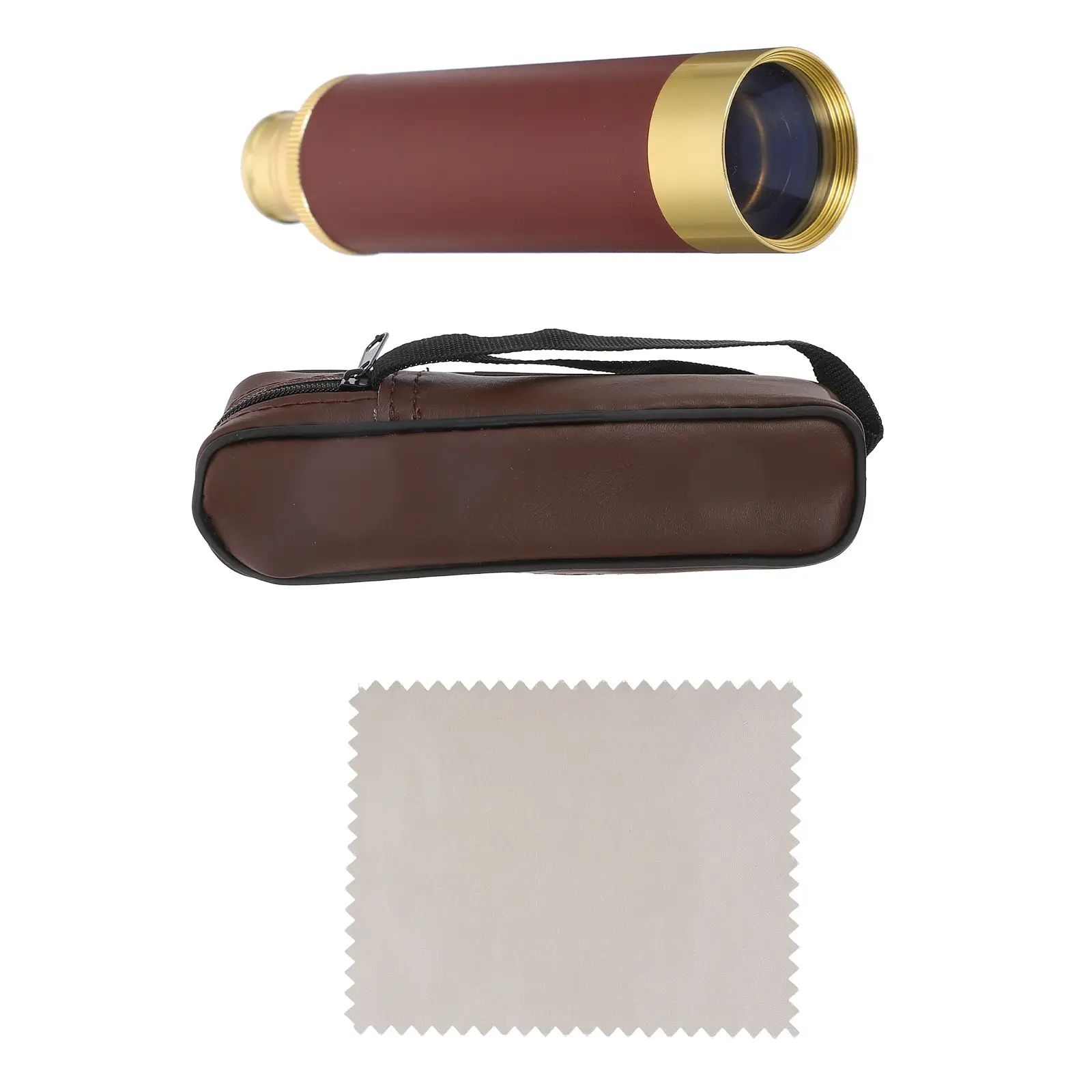 

Pirate Retro Telescope Copper BAK4 Prism Single Lightweight for Travel Camping High Magnification Storage Bag Kids