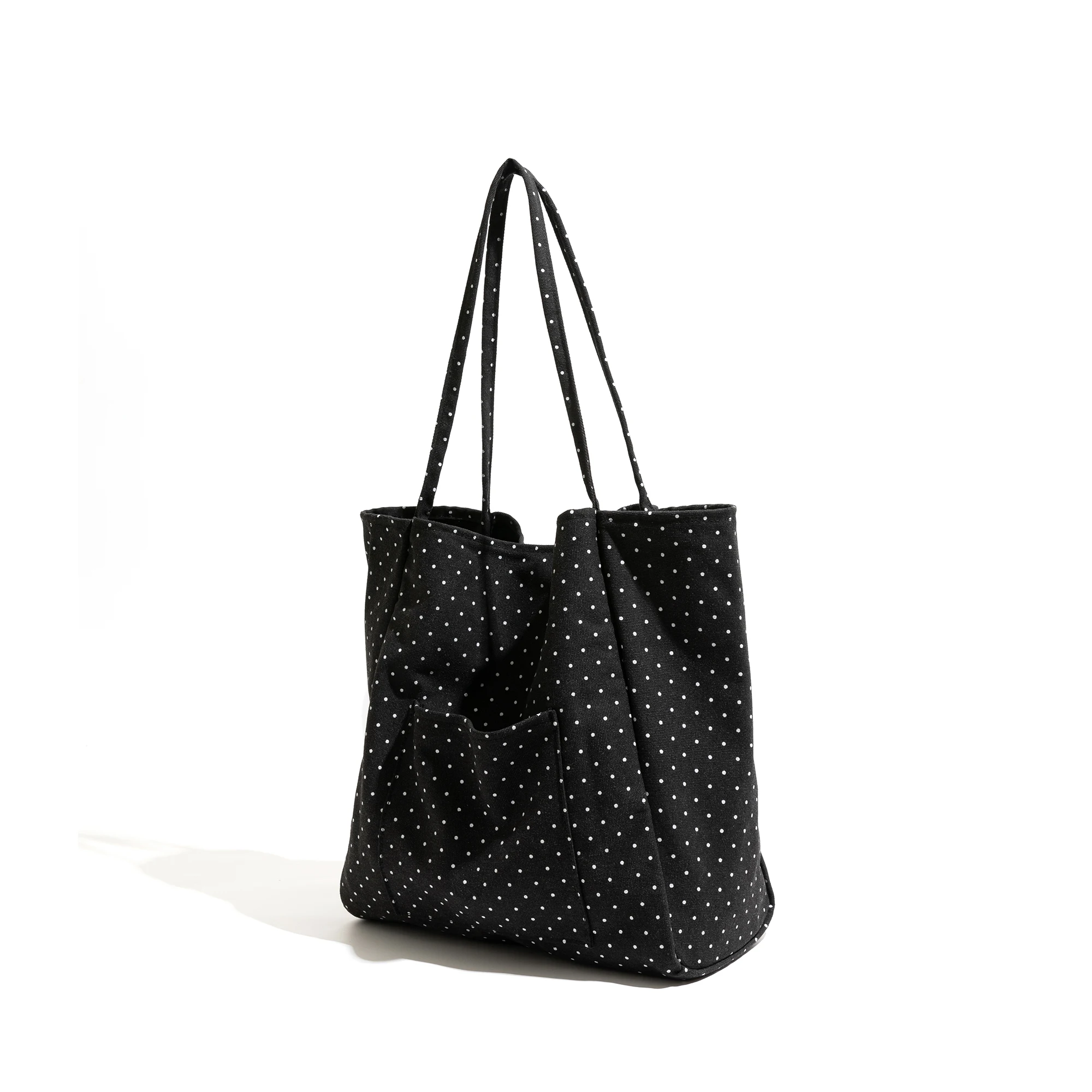 Picture 6: Retro Leopard Print&polka Dot Handbag, Retro Brown Cheetah Pattern Shoulder Bag, Large Capacity Casual Canvas Handbag