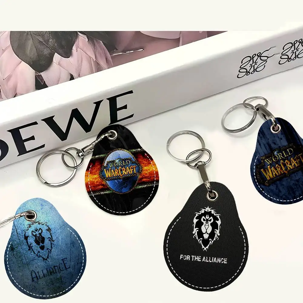 W-World of Warcraft Gaming Water Drop Access Card Case Anti-lost Fingerprint-proof Card Holder Keychain Anti-fall Accessories