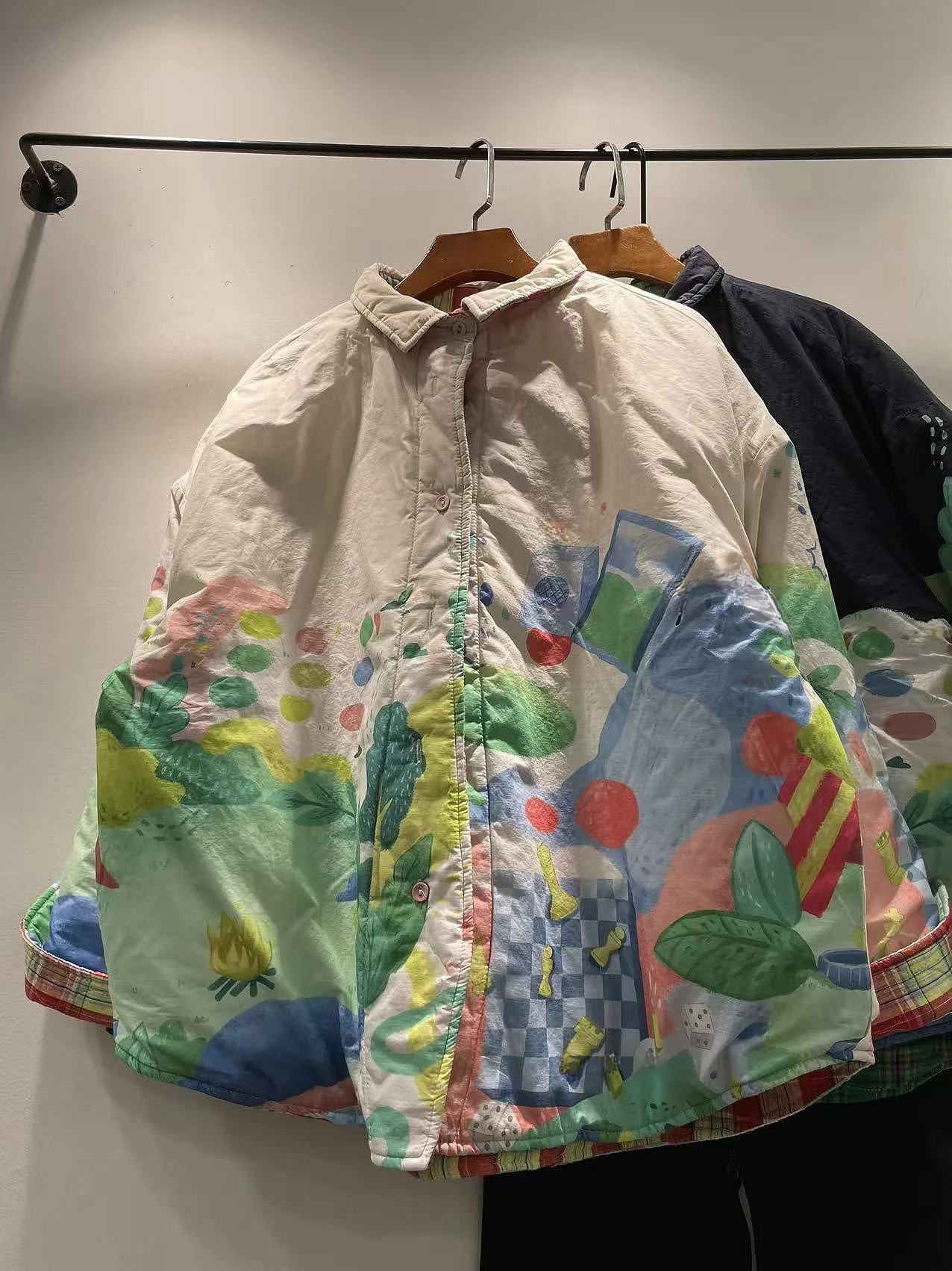 

Зимняя женская хлопковая куртка-пальто с термоэффектом, двусторонняя, с принтом, в корейском стиле, свободного кроя, из чистого хлопка, для электронной коммерции