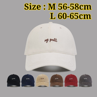 Large Size Baseball Caps for Big Head (60–65cm), Korean Style Adjustable Cotton Oversized Hat with Letter Embroidery Unisex