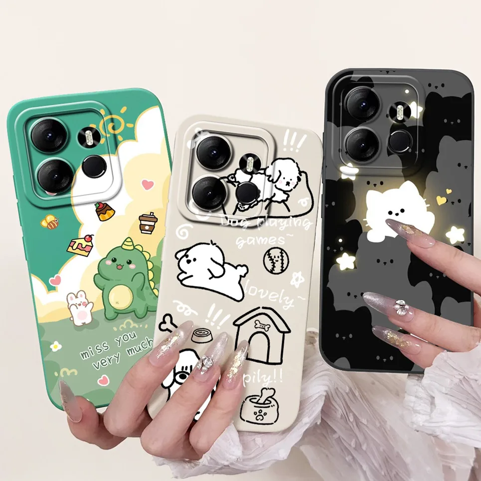 Luxury Fashion Back Cover For Tecno Pop 7 Pop7 Pro BF6 BF7 Coque For Tecno Spark GO 2023 BF7n Phone Case Rabbit Cat Flower Funda