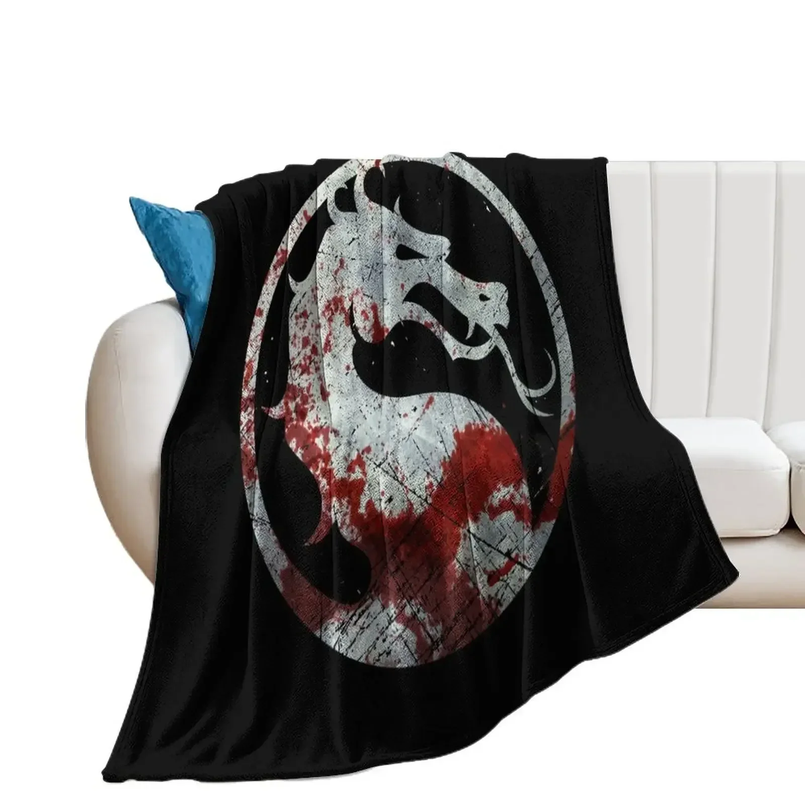 Mortal Kombat - Vintage Silver Throw Blanket heavy to sleep Sofa Blankets