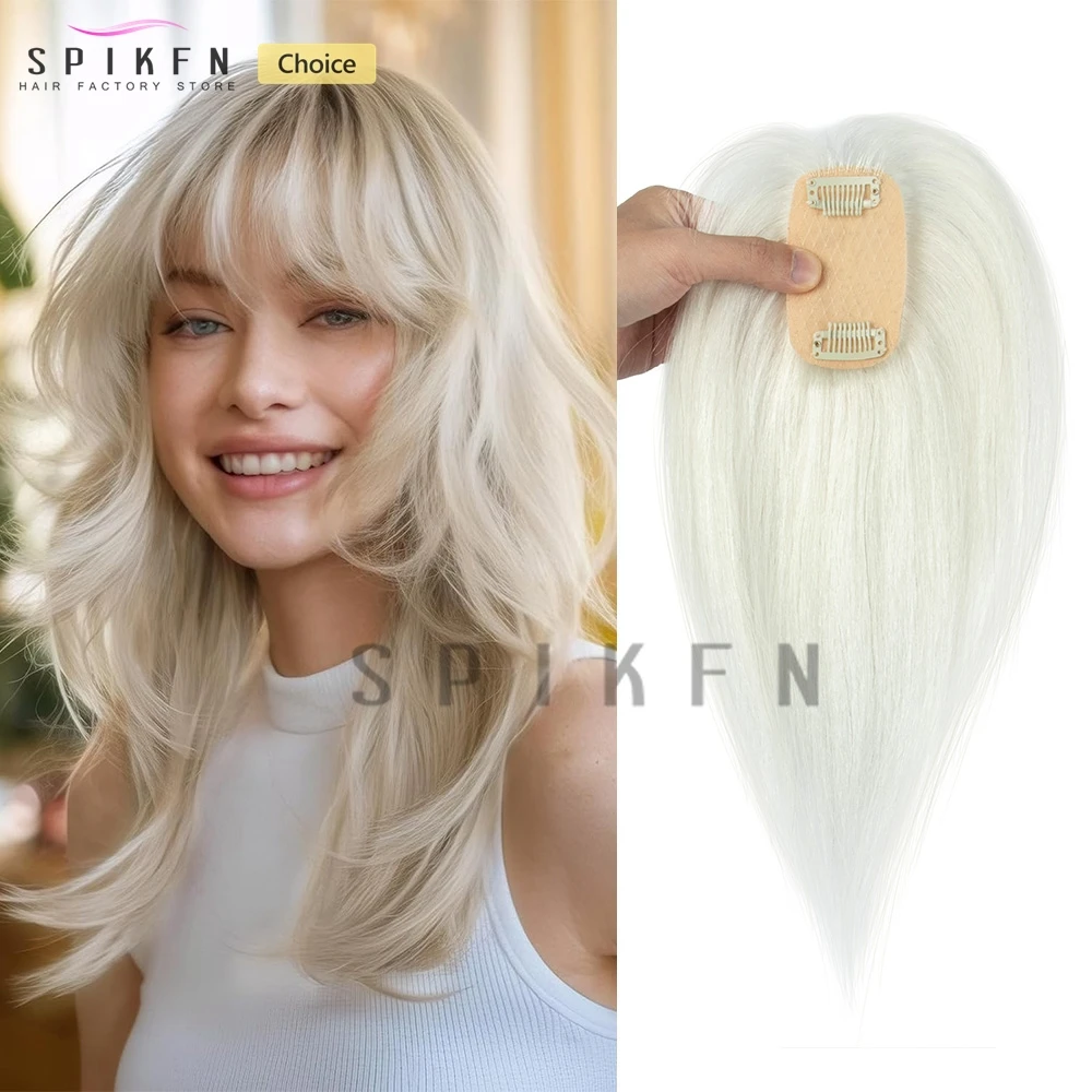 

Накладка для волос из натуральных человеческих волос без челки, с центральным пробором, 5x9 см, на швейцарской основе, подходит для редеющих волос