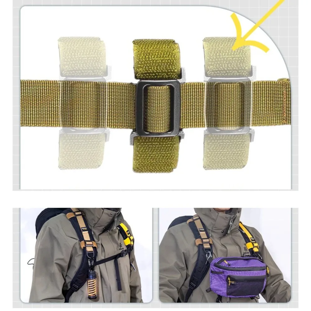 Outdoor Hiking Bag Shoulder Strap Extension Buckle Adjustable Durable Hook Tactical Backpack Modification Accessory Lanyard