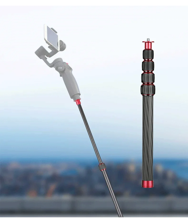 Manbily 1/4 Śruba z włókna węglowego, przedłużka monopodu, kijek do selfie do statywów, GoPro 13, Insta360, nagrywanie wideo — zdjęcie produktu 5