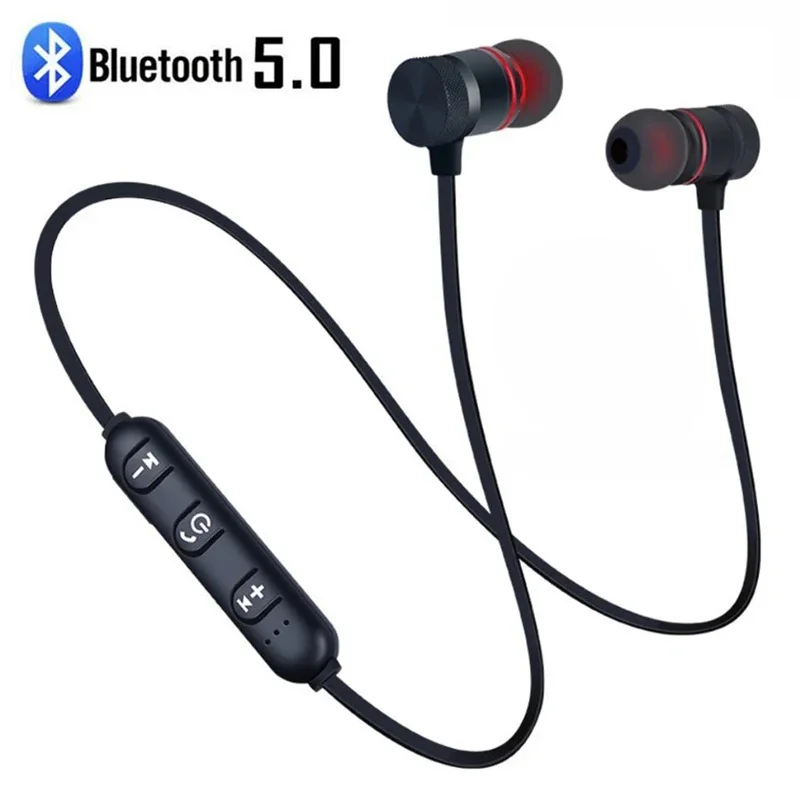 XT-6 bezprzewodowe słuchawki Bluetooth 5.0 na szyję słuchawki magnetyczne TWS Stereo sportowe słuchawki douszne z mikrofonem do biegania dla wszystkich smartfonów