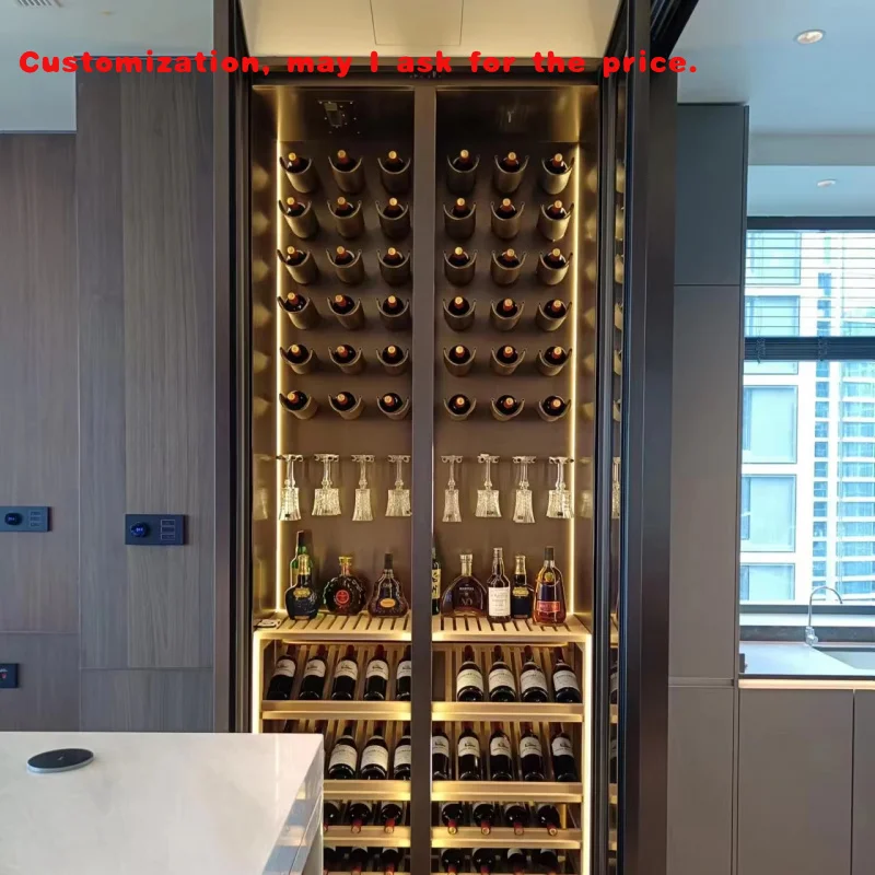 

custom.Narrow Border Home-Use Wine Cabinet Wall Mounted Built-In Different Size Customized Oem Design Display Wine Cellar