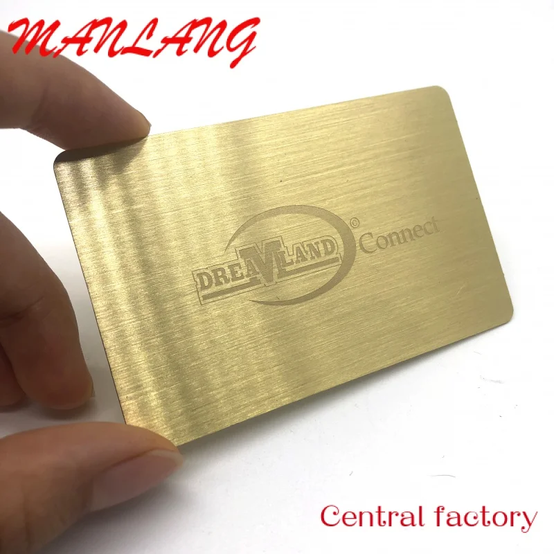 

Custom Fac Custoized Preiu Gold Stainls Steel etal Busins Card ith Logo