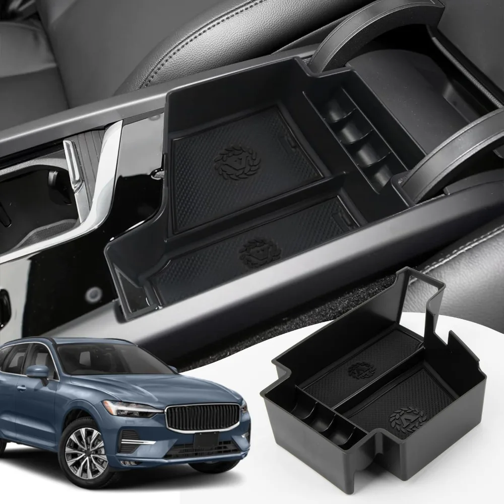 Volvo,センターコンソール,アームレスト,セカンダリオーガナイザートレイ,xc60,xc90,v60,s60,v90,2017-2018用の多機能カー収納ボックス