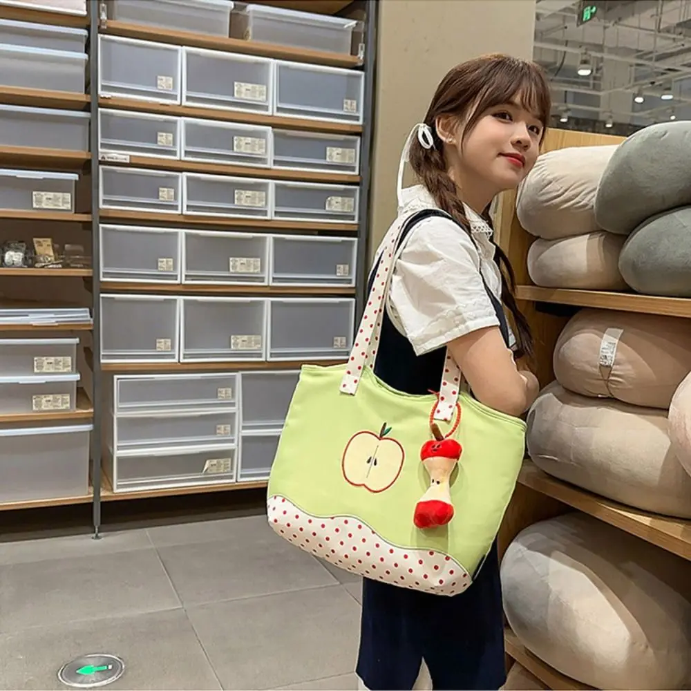 

Waterproof Message Bag Fruits Shoulder Bag Solid Color Harajuku Funny Handbag Zipper Pouch Casual Nylon Tote Bag Daily