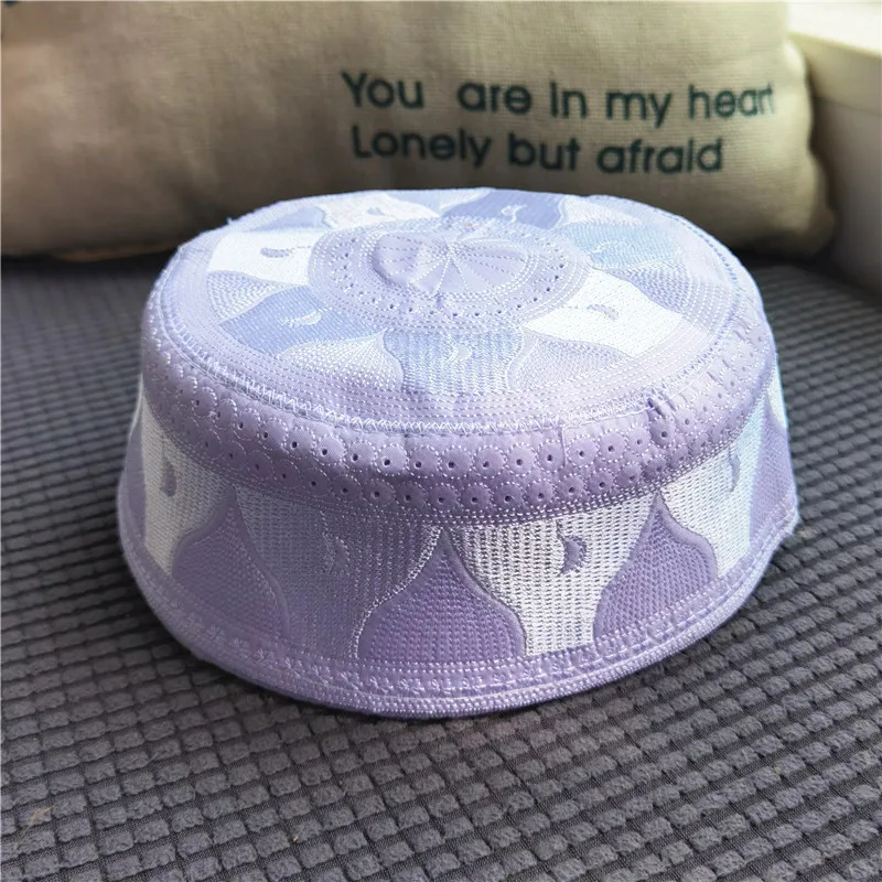 Muslim Hats Polyester Embroidery Arab Men Prayer Worship Hat Turban Musliman Hijab Bonnet Saudi Arabian Islam Prayer Caps