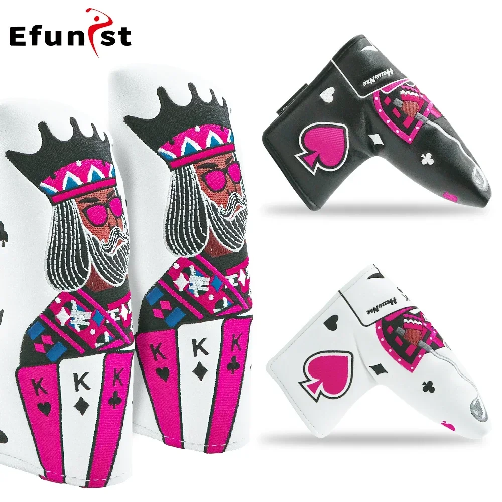 

PU Leather Golf Putter Cover Poker Pattern Blade Putter Covers Magnetic Closure Soft Durable Golf Club Head Covers Golf Supplies