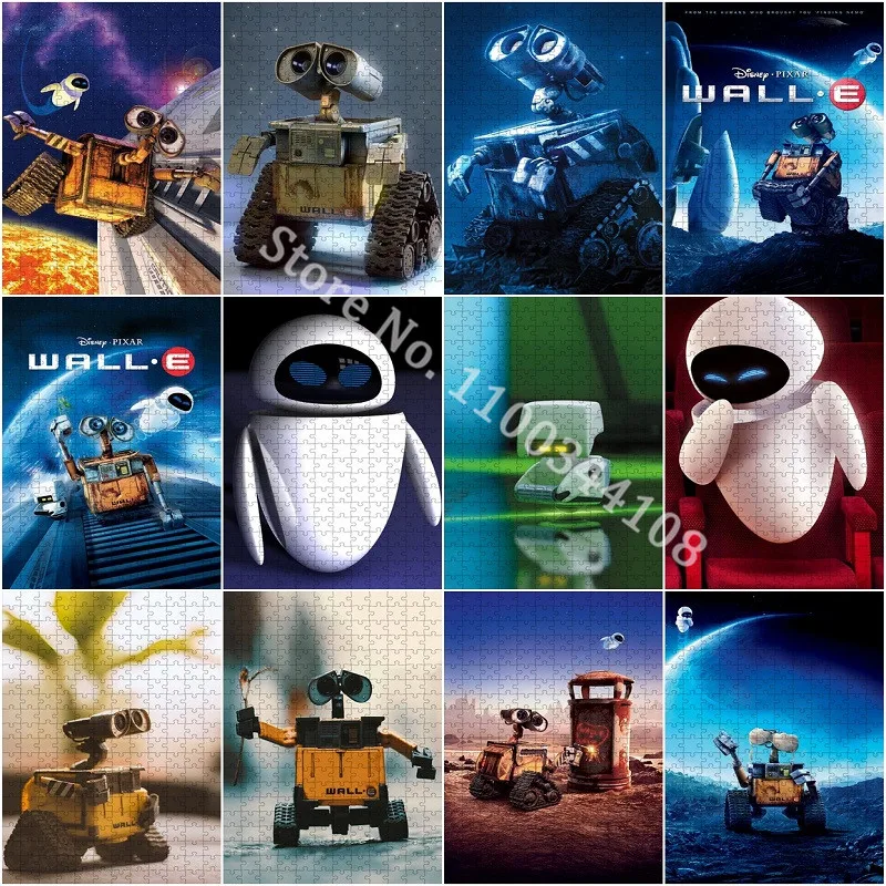 Disney Wall-E Eve Jigsaw Puzzles 35/300/500/1000 Pieces Cartoon Puzzles for Adults Decompression Children Educational Toys